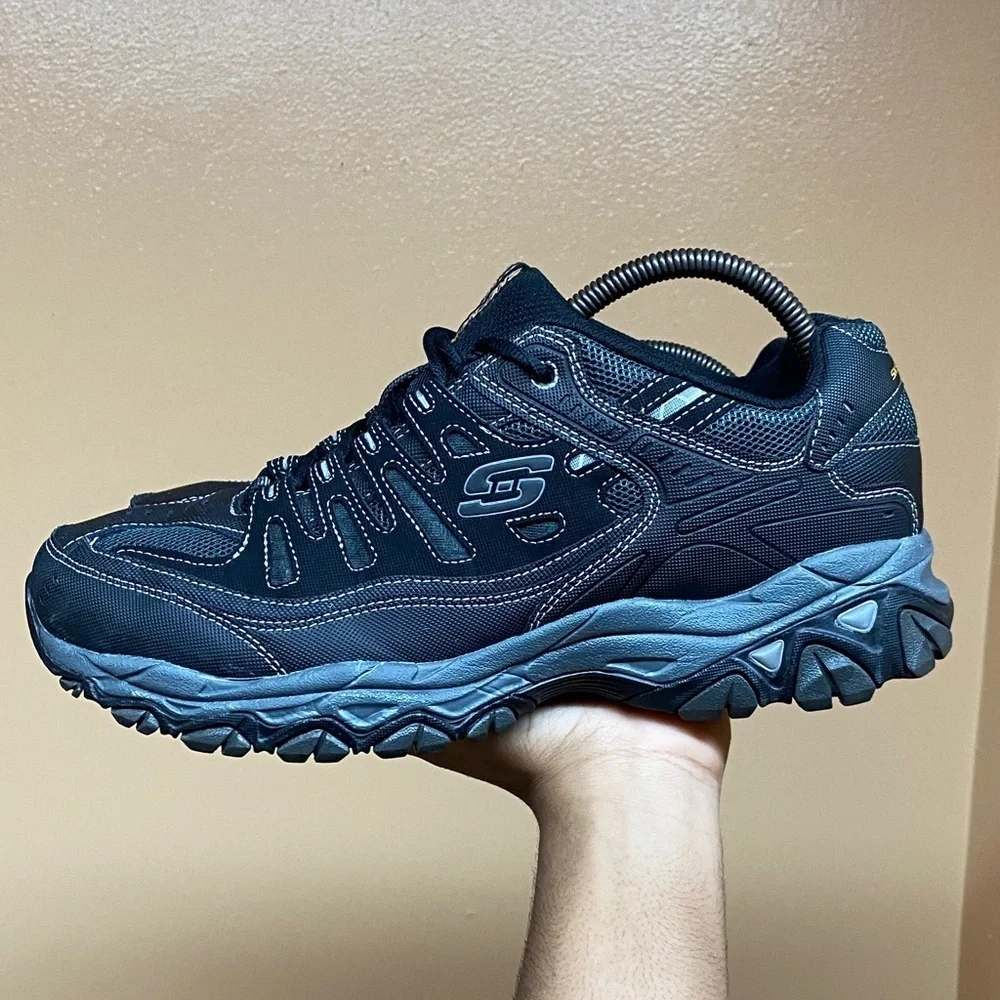 Skechers After Burn Memory Fit Black / Charcoal Size 10 Extra Wide